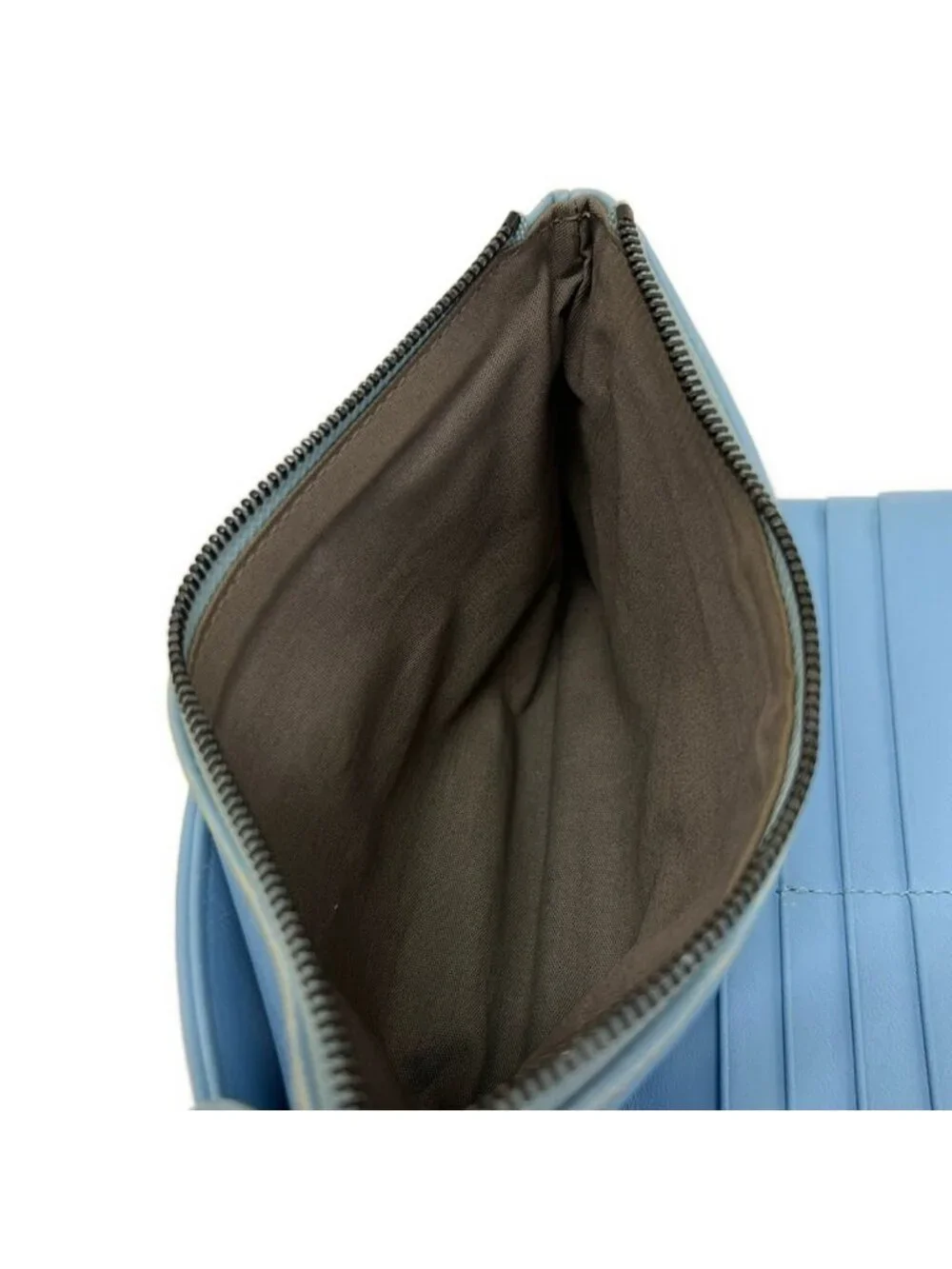 Bottega Veneta Wallet Intrecciato Light Blue Leather